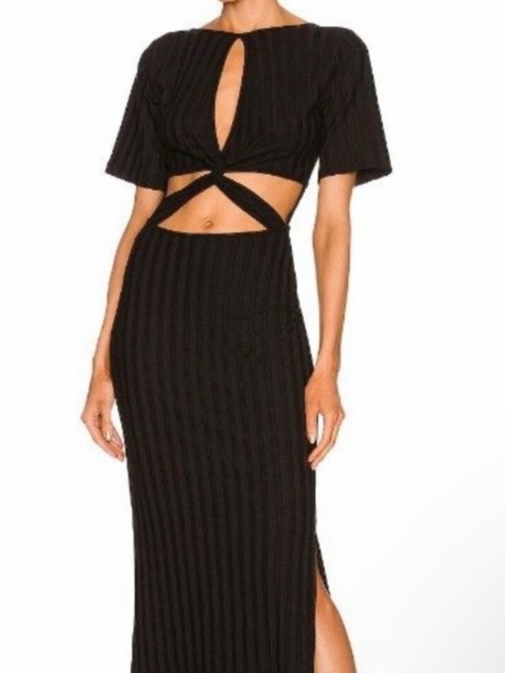 NWOT Jonathan Simkhai Phillipa Twist Cutout Ribbed Reversible Maxi Dress Mint L
